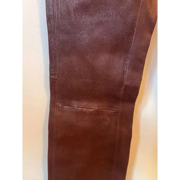 Rag & Bone Simone Lamb Leather Pants Women's 4 Stretchy NWT Brown - Picture 8 of 11